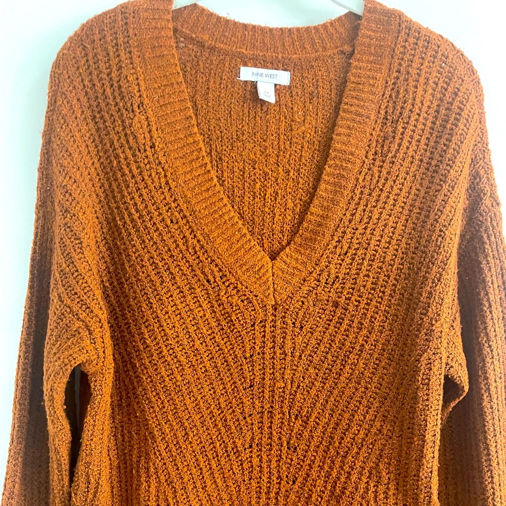 nine west burnt orange knit sweater